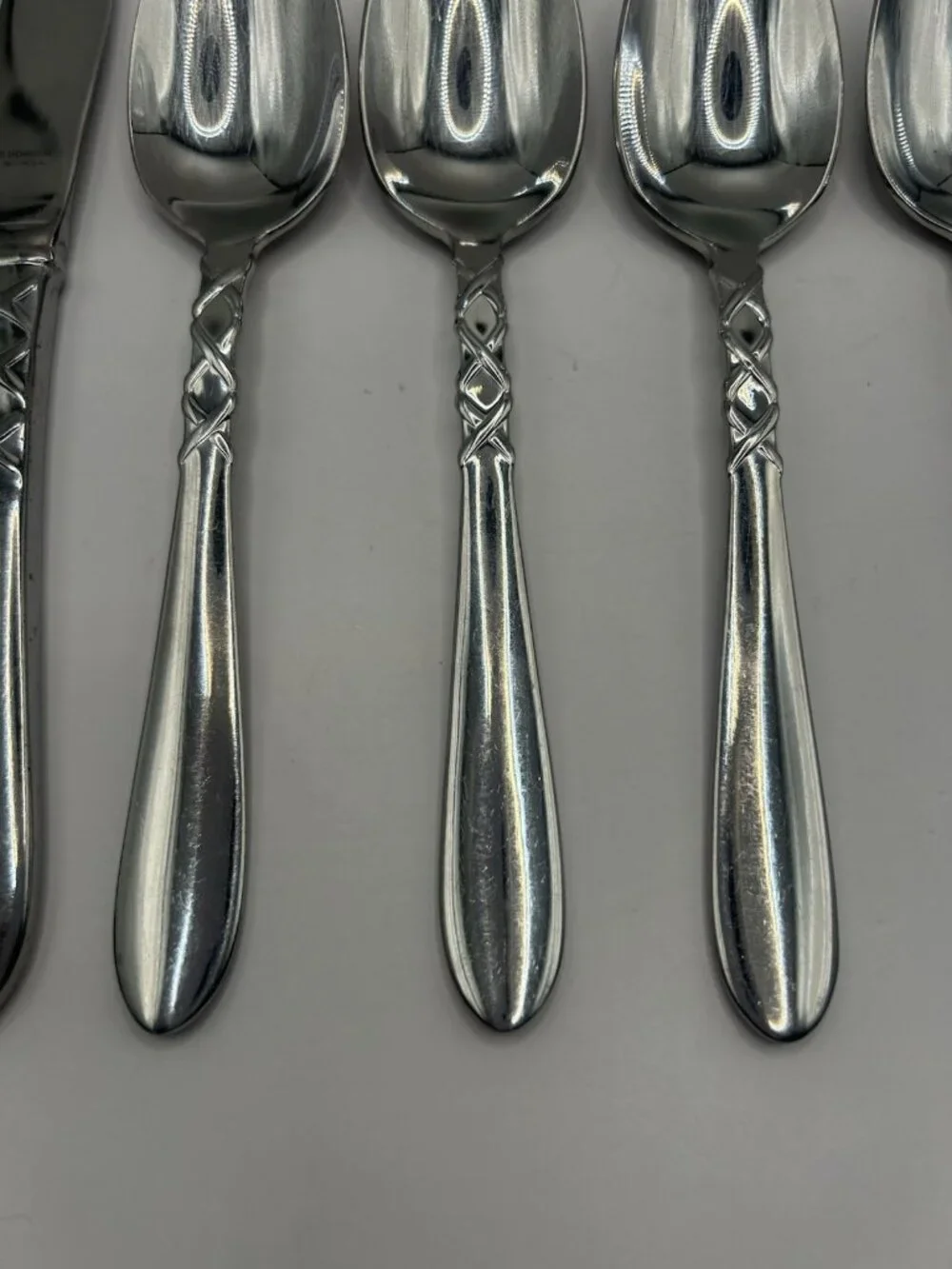 Gorham Ballet Ribbon Stainless Flatware 9 Pc Fork Spoon Knife Set Discontinued